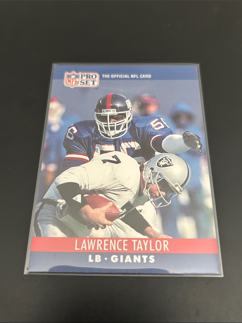 Lawrence Taylor NFL Pro Set Football Card - Blue & Red